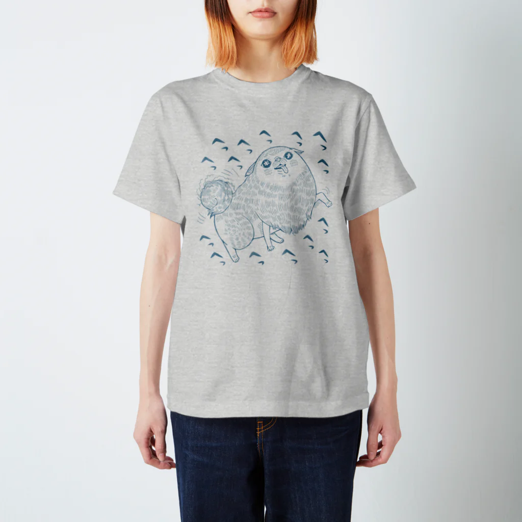 コミミの興奮ポメ(青線画) Regular Fit T-Shirt