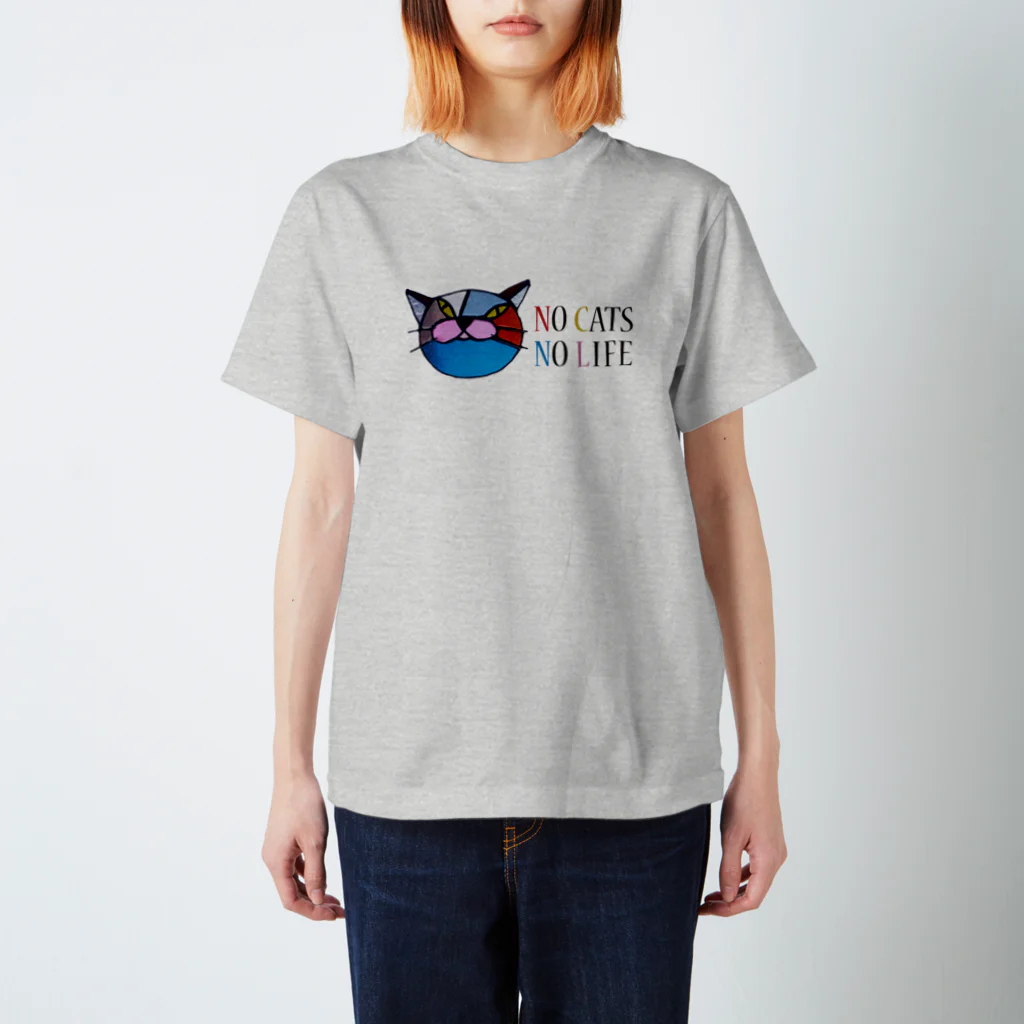 ニャンモナイト商會の上目使い猫 Regular Fit T-Shirt