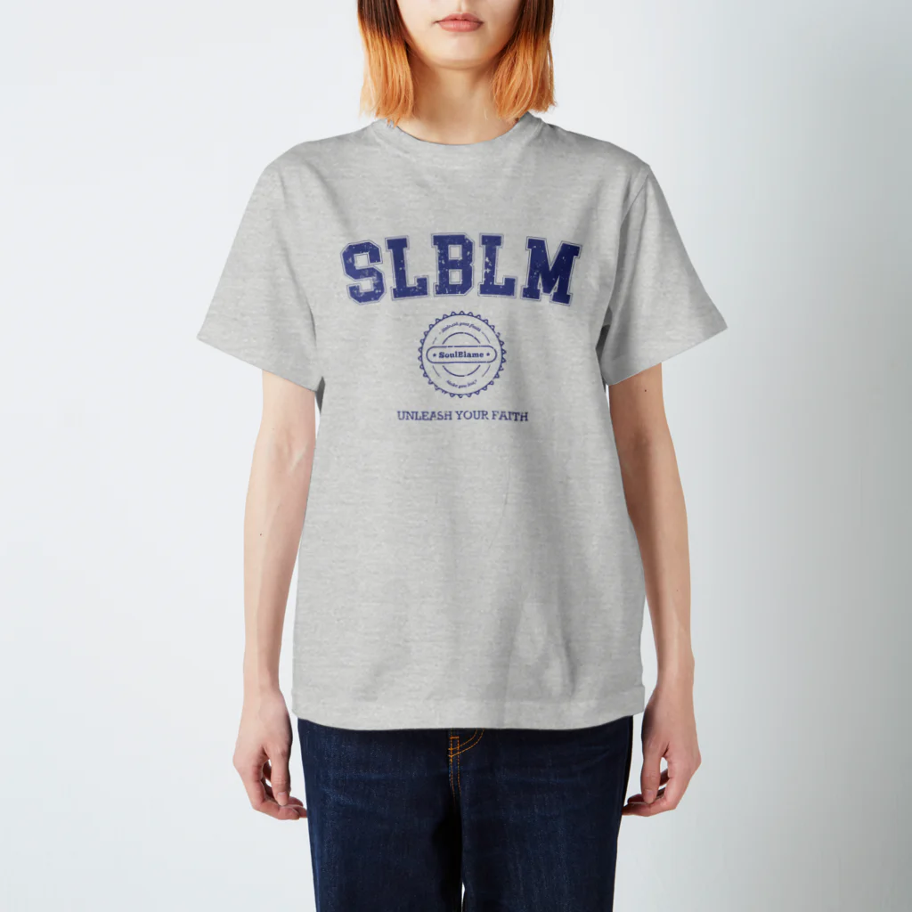 SOULBLAMEのCOLLEGE SLBM TEE IN GRAY スタンダードTシャツ