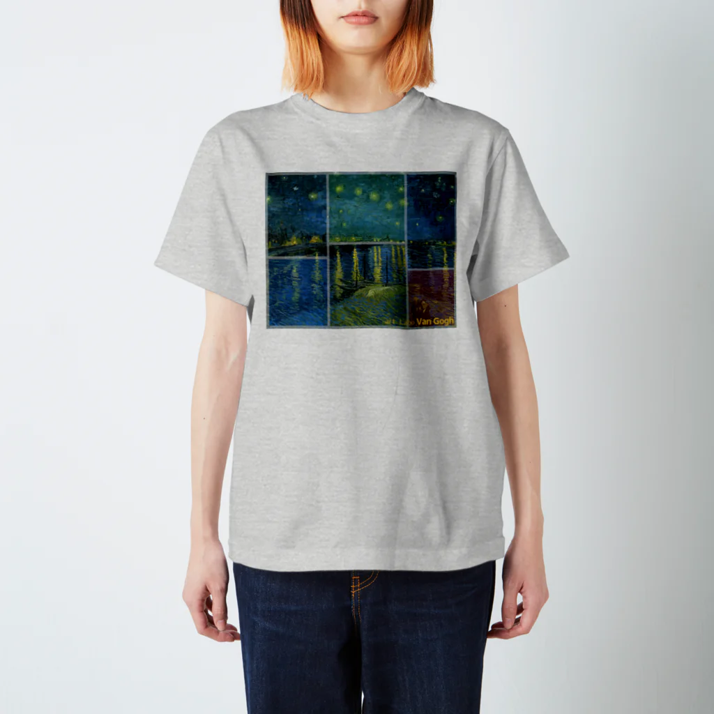 art-Laboのゴッホ 【世界の名画】 ローヌ川の星月夜 ポスト印象派 絵画 美術 art Regular Fit T-Shirt