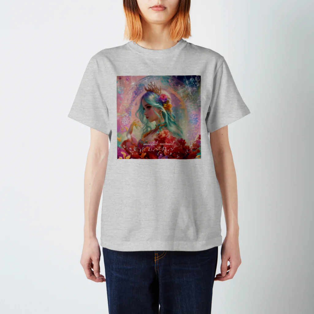 💖宇宙整体♪🌈♪こころからだチャンネル♪💖のuniversal mermaid LARA Rose スタンダードTシャツ