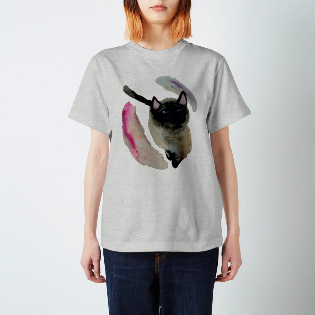 miyuのイラスト雑貨のおやつちょ～だい！シャム猫ちゃん Regular Fit T-Shirt