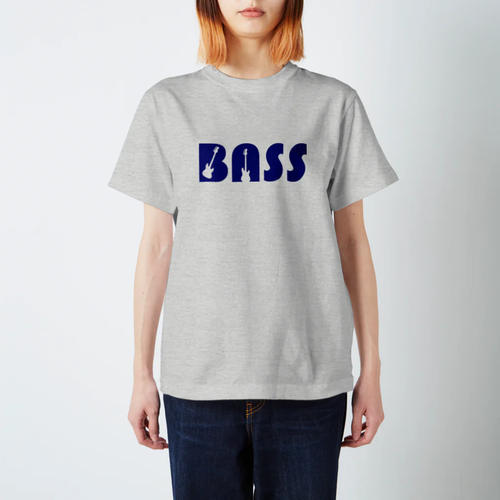 ベース会ONLINE SHOPのBASS&BASS（紺） スタンダードTシャツ