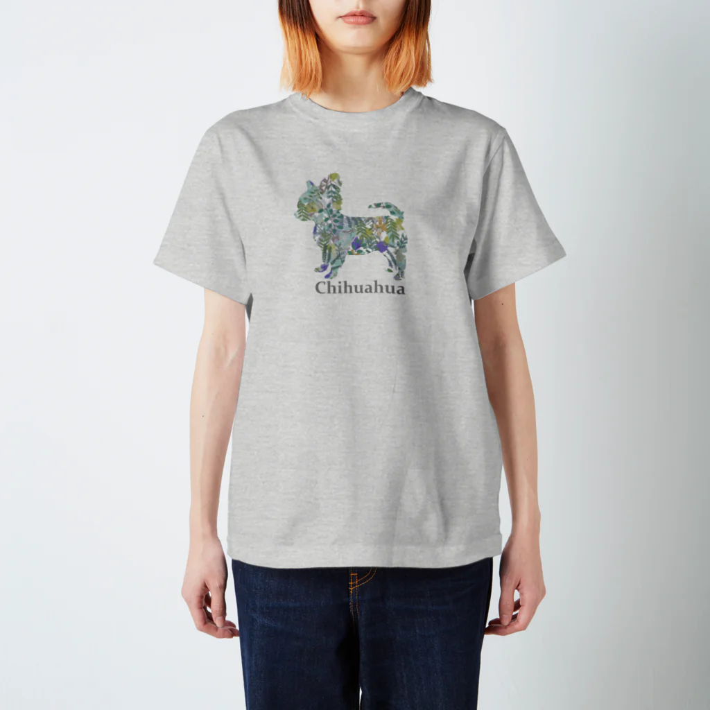 AtelierBoopの花　ボタニカル　チワワ Regular Fit T-Shirt