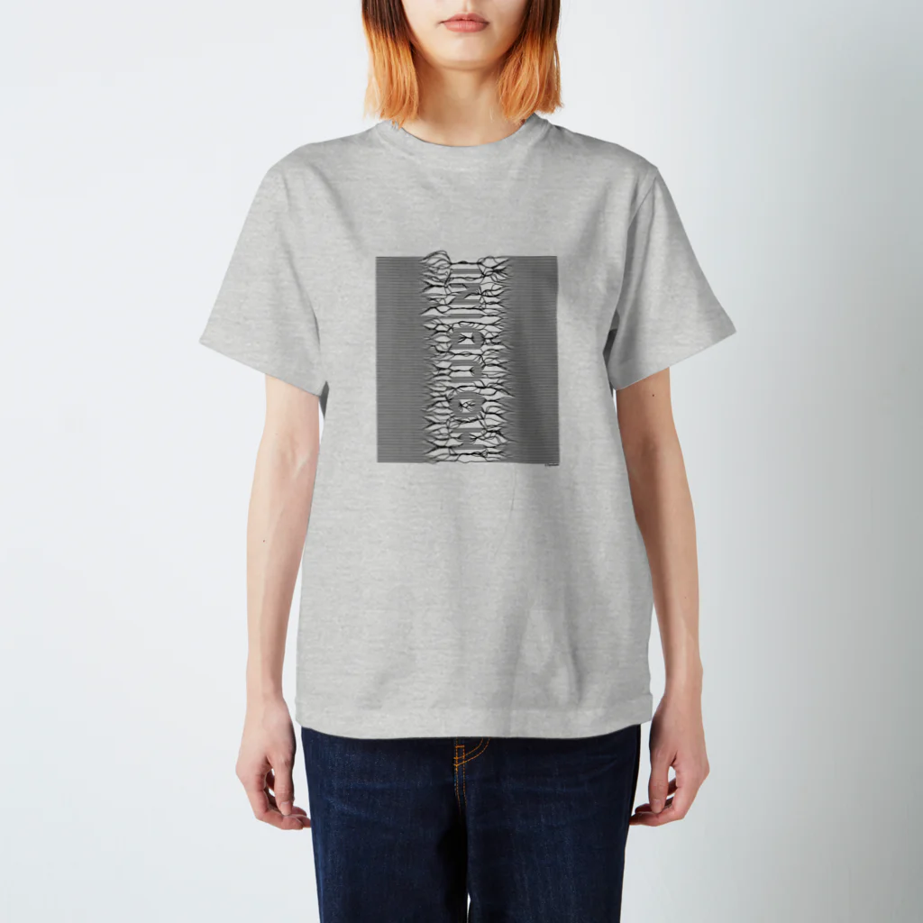 𝗧𝗮𝗿𝗼 𝗢𝘇𝗮𝗸𝗶 -𝘛‌𝘈 𝘢𝘱𝘱𝘳𝘦𝘯𝘵𝘪𝘤𝘦-の束波 / たばなみ　(黒,縦) スタンダードTシャツ