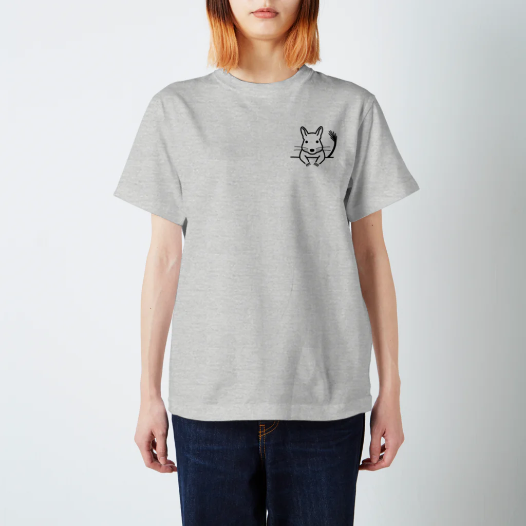 くすのき商店のポッケにデグー（Black line） Regular Fit T-Shirt