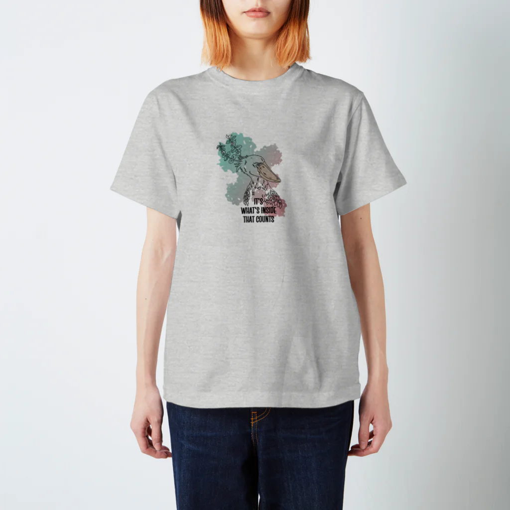 ヤマノナガメのハシビロコウ 『中身が大事なんやで』 Regular Fit T-Shirt