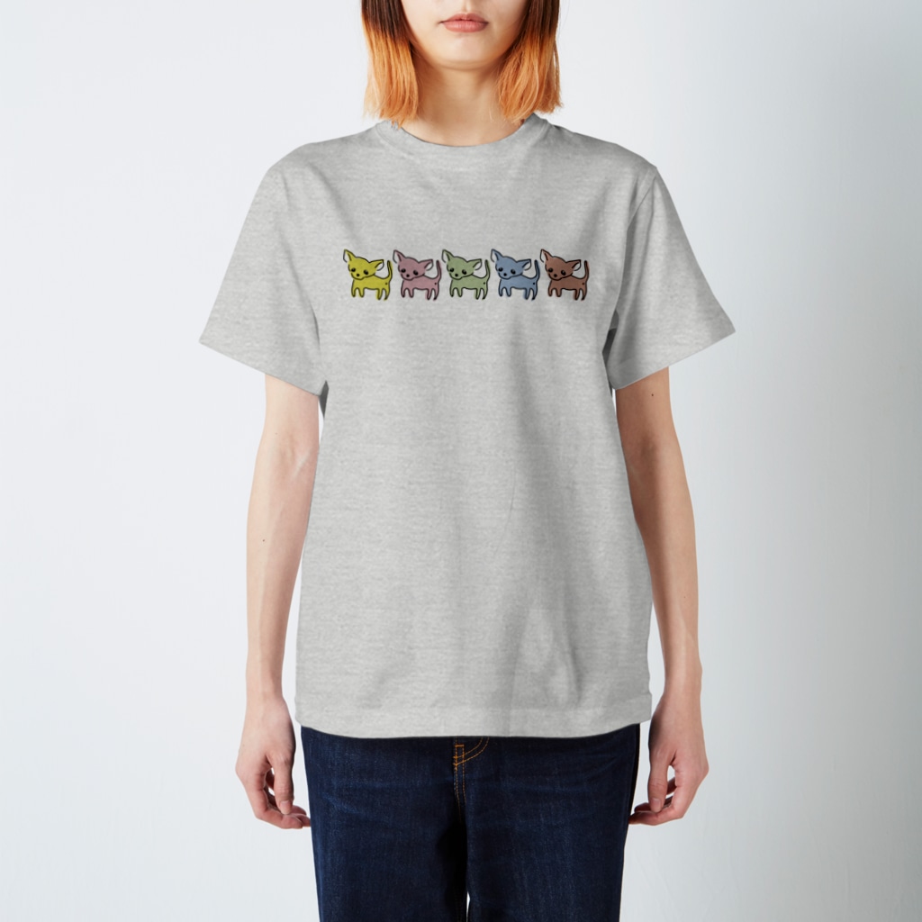 akane_art（茜音工房）のゆるチワワ（カラフル） Regular Fit T-Shirt
