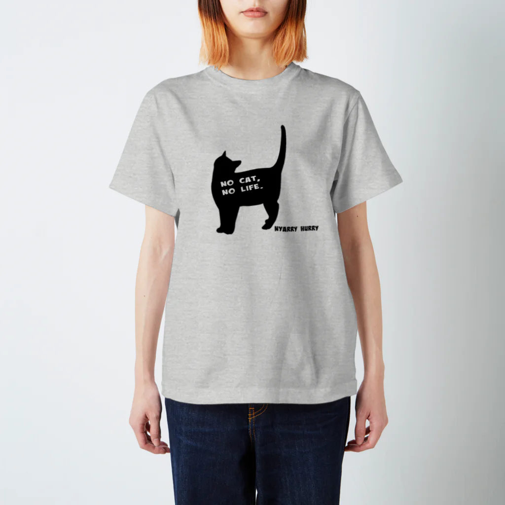 MERRY HURRYのノーキャットノーライフ スタンダードTシャツ