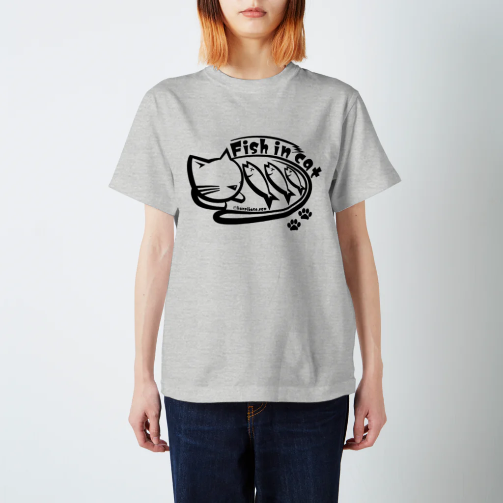 カンピのFish in cat スタンダードTシャツ