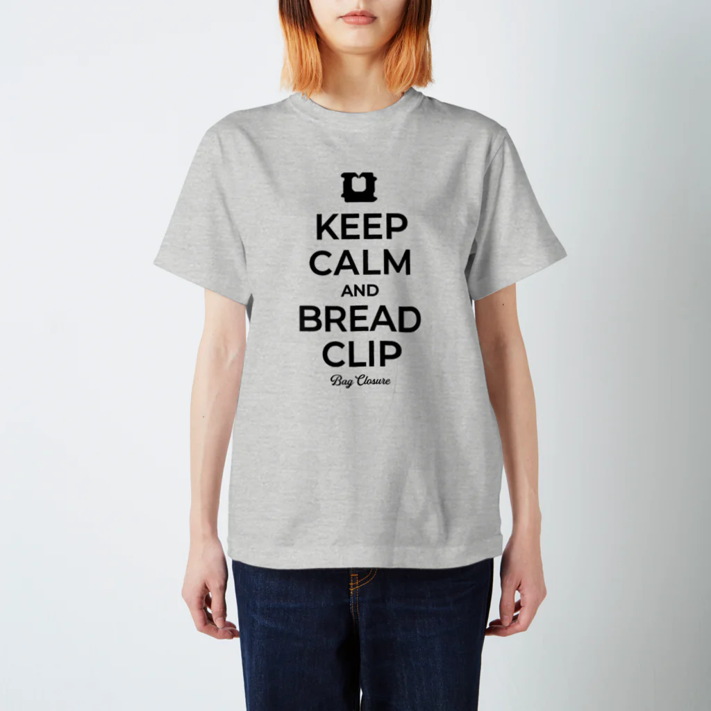 kg_shopのKEEP CALM AND BREAD CLIP [ブラック]  Regular Fit T-Shirt