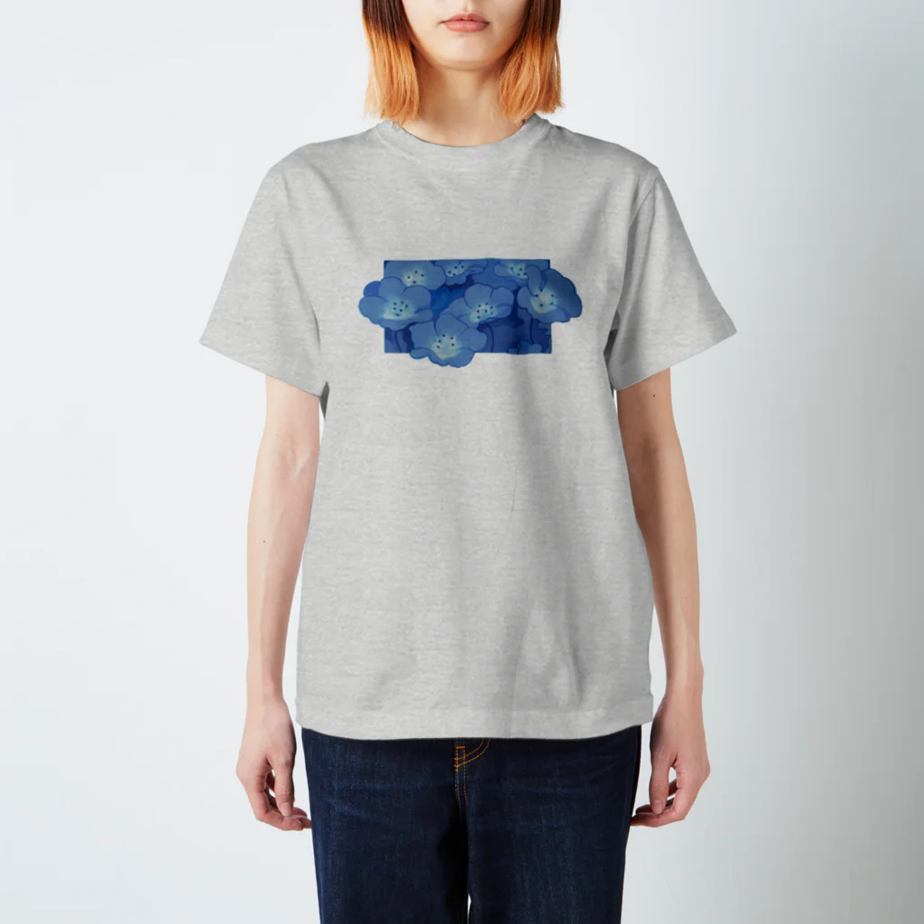 Fujioka_shopの青い花 Regular Fit T-Shirt