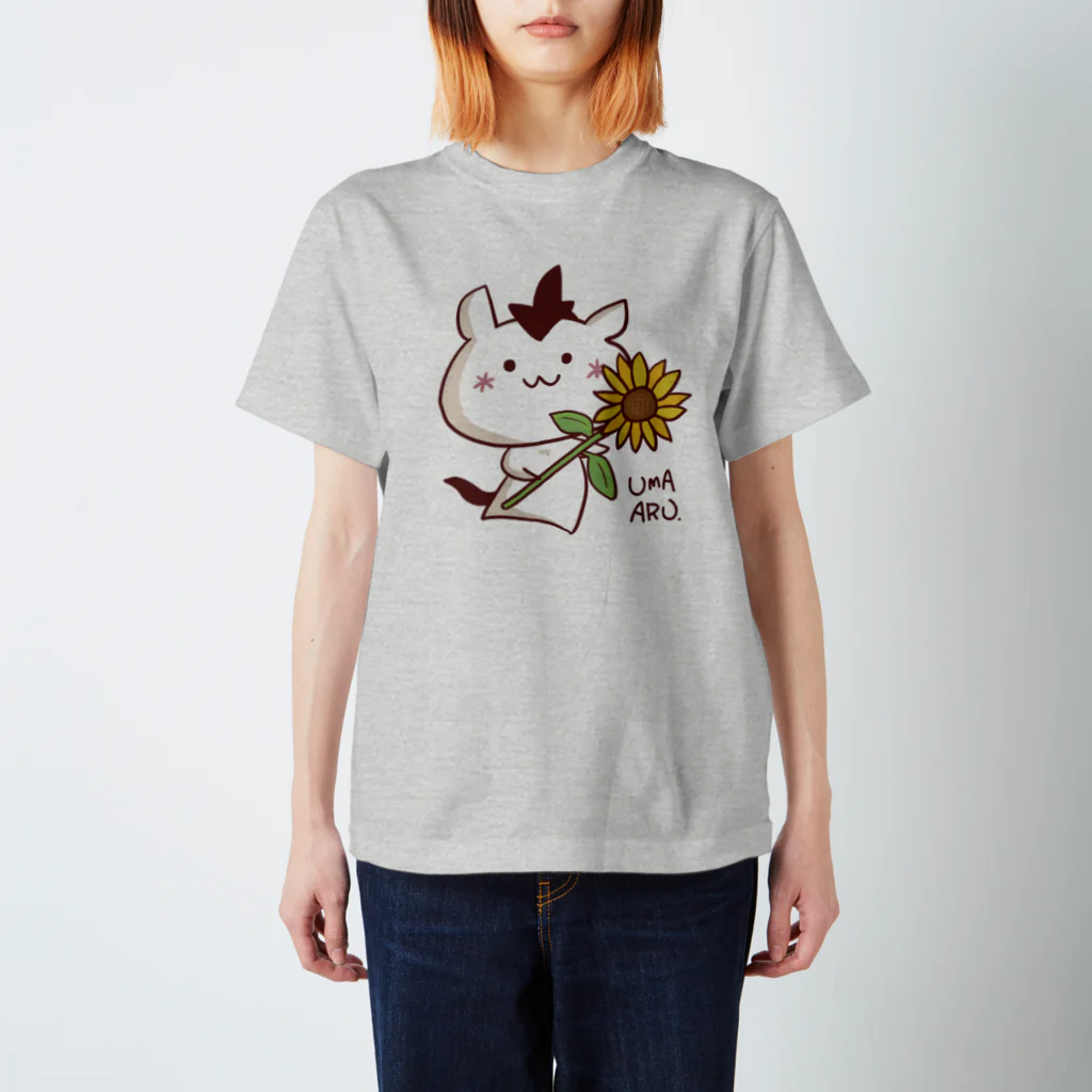 うまあるSHOPの「うまある」でごじゃる！（ロゴあり） Regular Fit T-Shirt