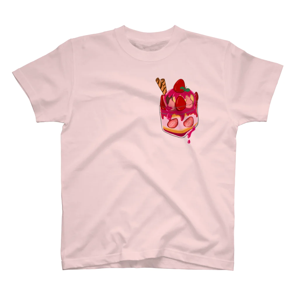 Tytan ArthurのLogo無　strawberry parfait in my pocket Regular Fit T-Shirt