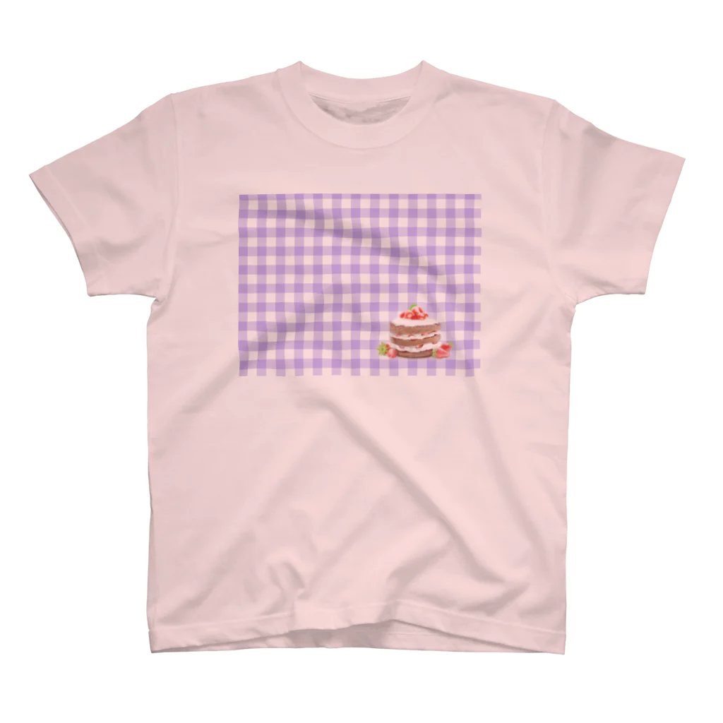 utouch_のいちごケーキ〈チェック〉 Regular Fit T-Shirt