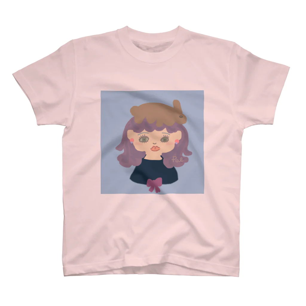 ポルポルファンファーレのうさぎの帽子がない スタンダードTシャツ