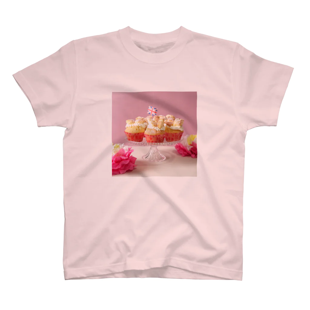 世界お菓子ばなしのバタフライカップケーキ スタンド スタンダードTシャツ