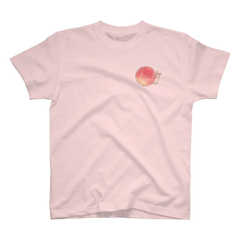 SCHINAKO'Sの桃とうさぎさん（ふわふわ） スタンダードTシャツ