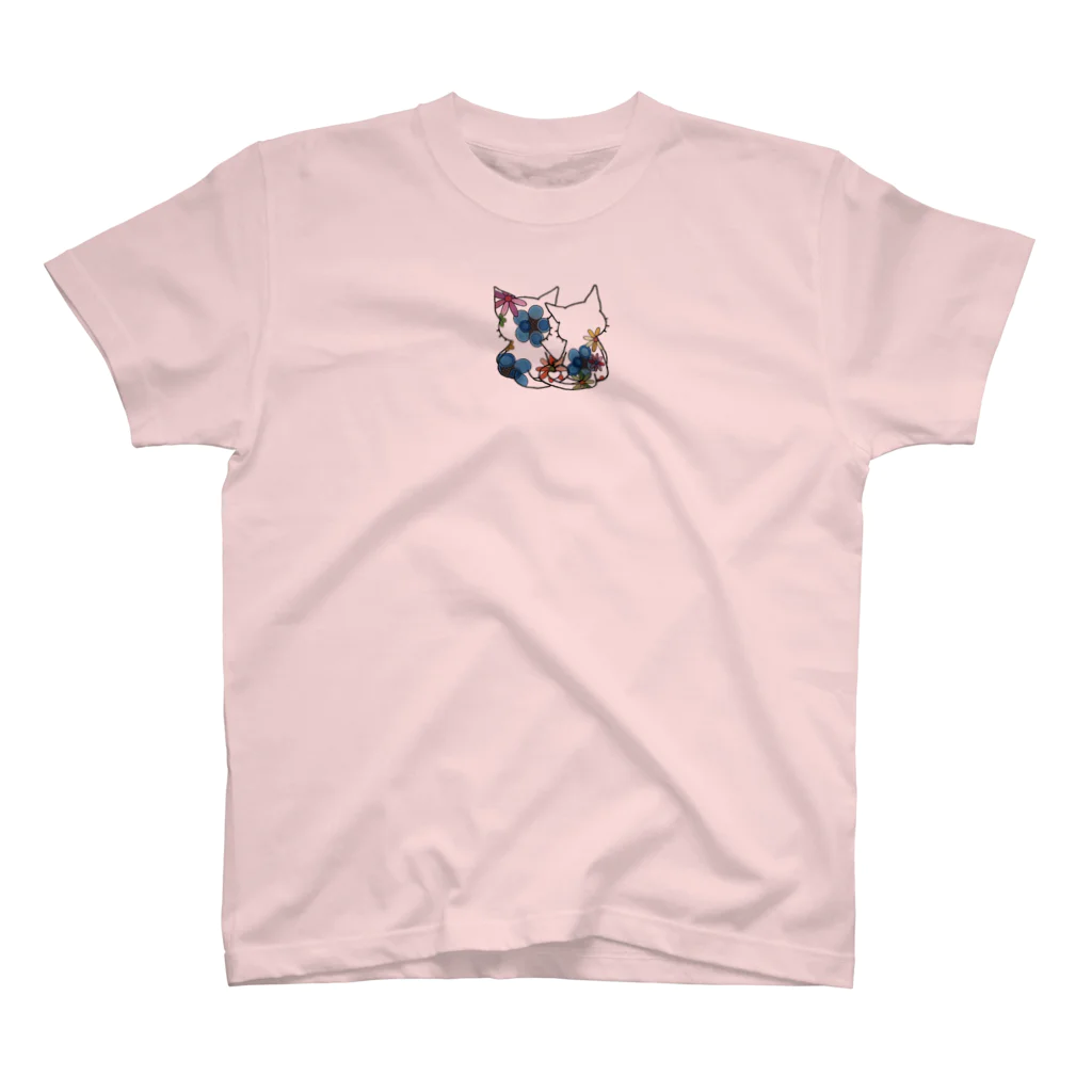 CLOVER-SHOKOのネコ＊なかよし♪　花カラフル Regular Fit T-Shirt