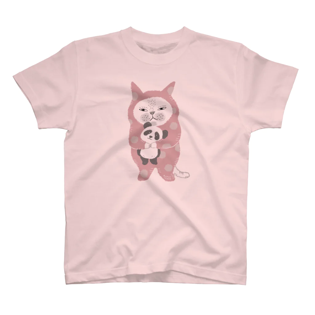 多分ねこのパンダをぎゅっ。(ピンク) スタンダードTシャツ