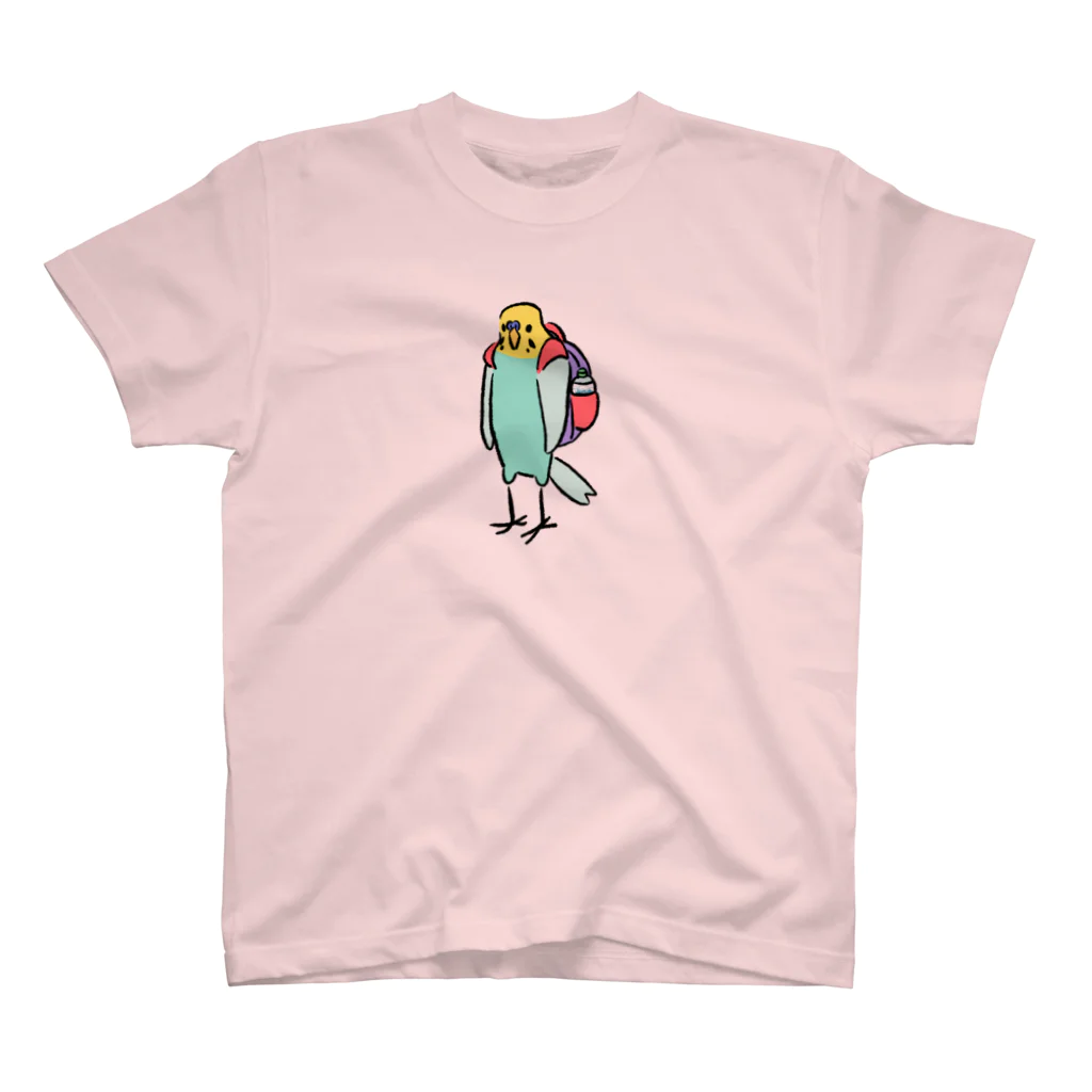 もしもしこちら文鳥のバックパックのインコ スタンダードTシャツ