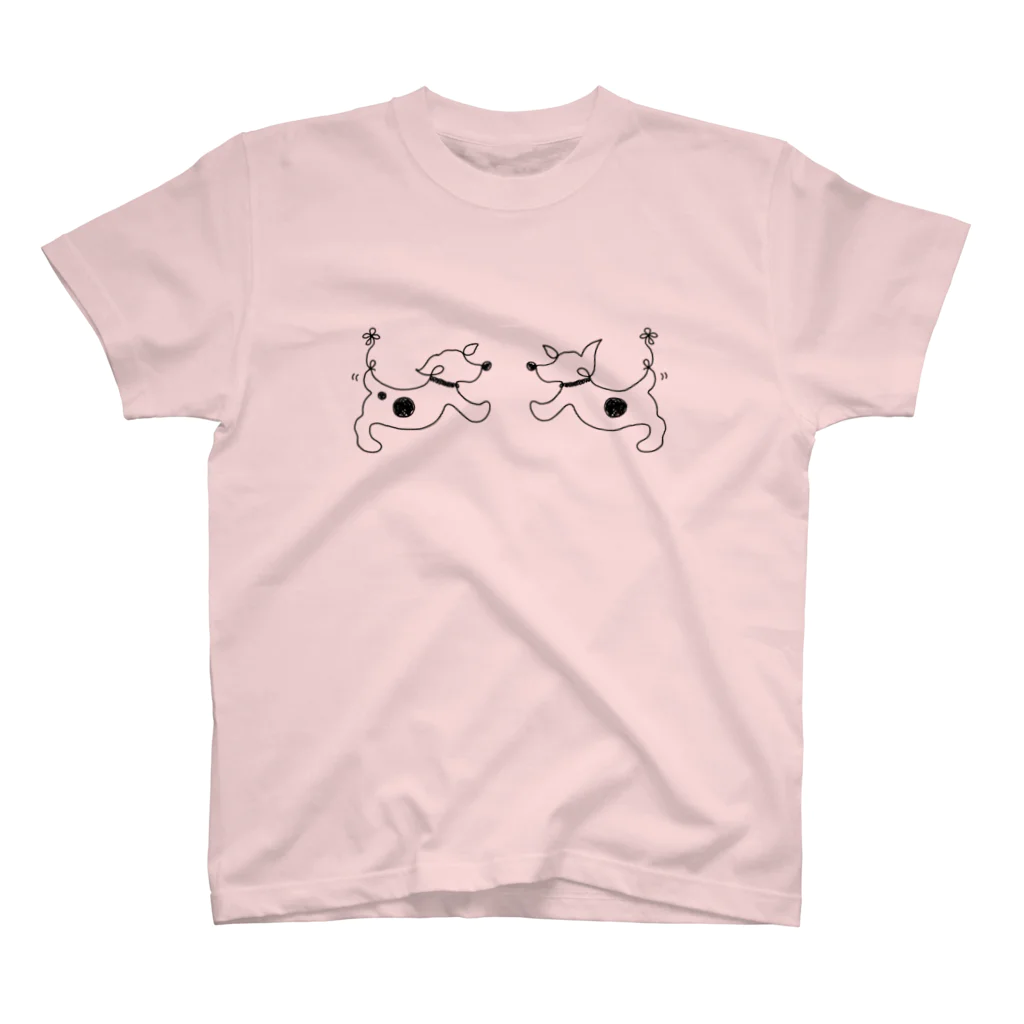 Leetamaのhitofudegaki-DOG×２ スタンダードTシャツ