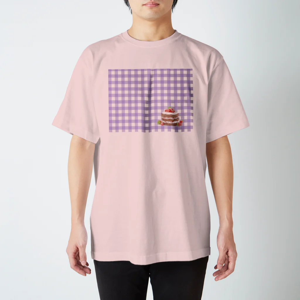 utouch_のいちごケーキ〈チェック〉 Regular Fit T-Shirt
