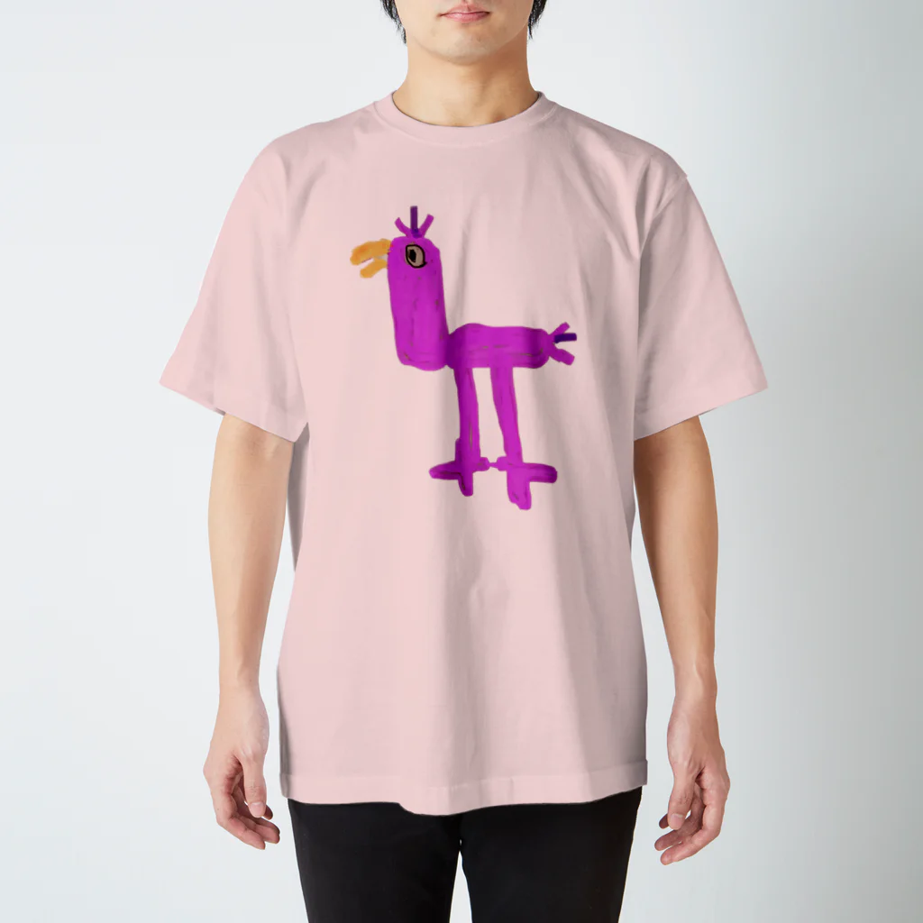 konthubasaのpinkバードくん Regular Fit T-Shirt