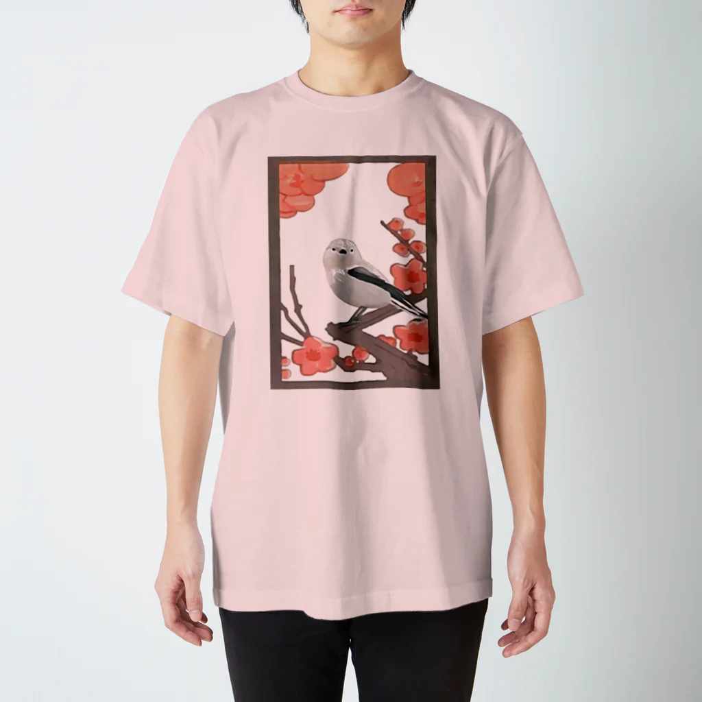 Red & Brack の梅に島柄長(透) Regular Fit T-Shirt