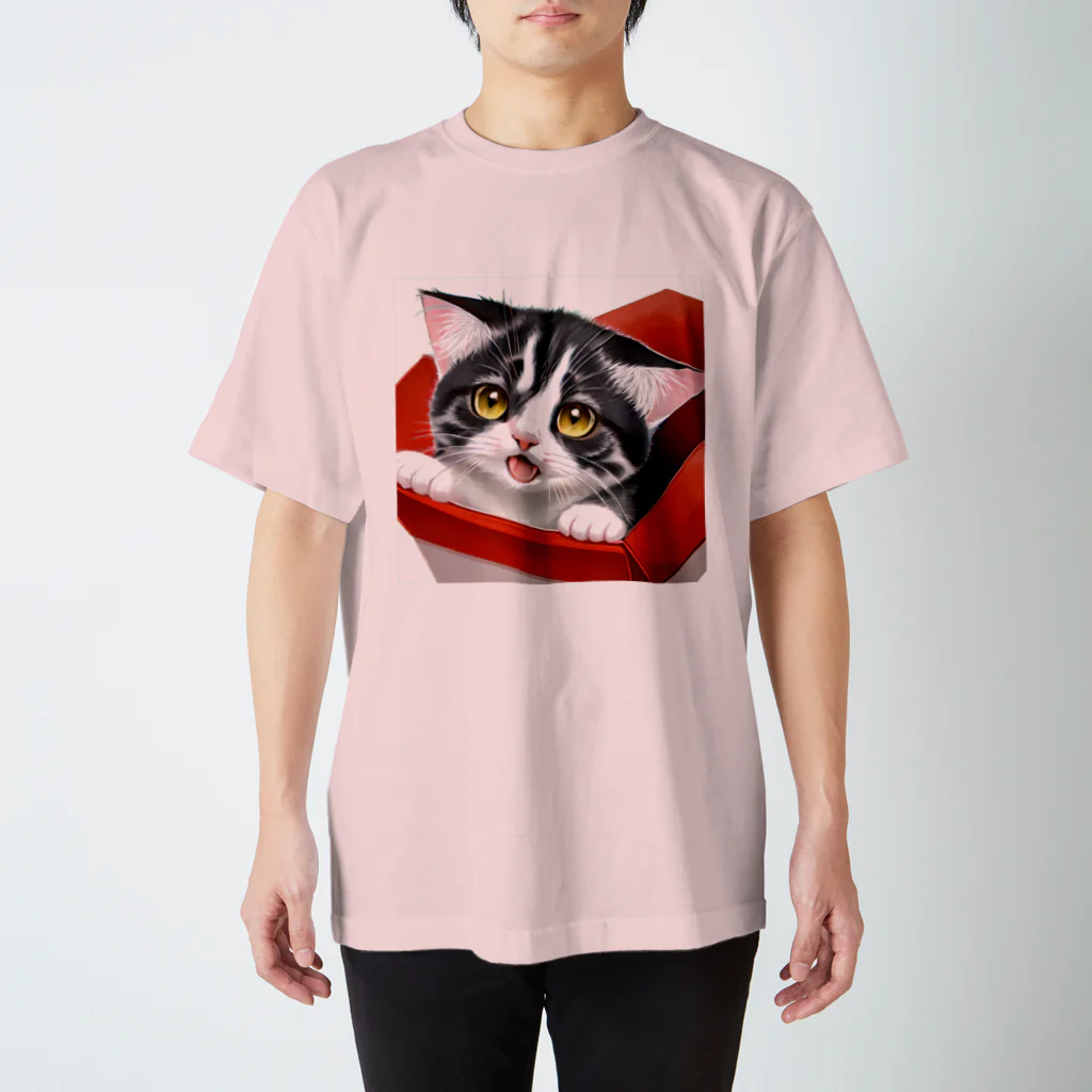 こひさま ショップ - 陽だまりの笑顔のねこのちぇっかー スタンダードTシャツ