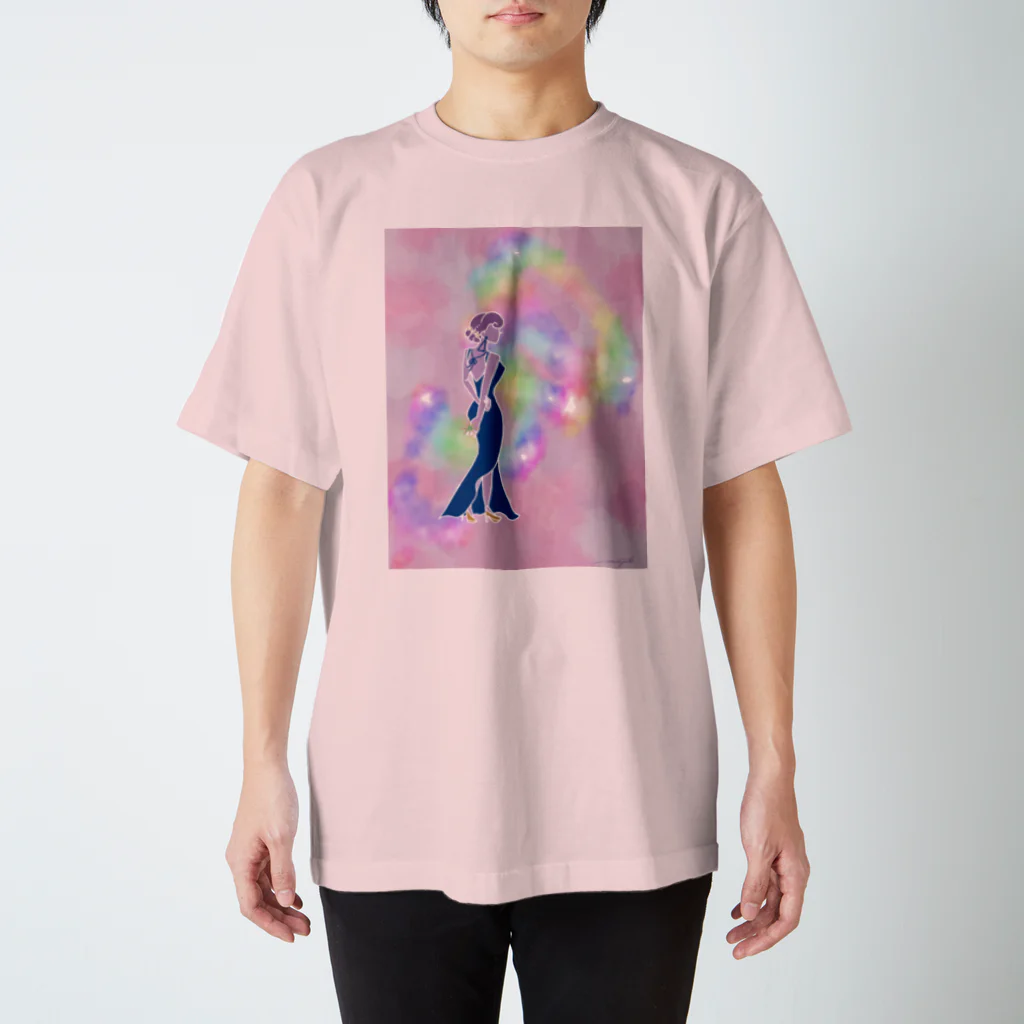 まぴこMAKERのSee the Light(pink) Regular Fit T-Shirt