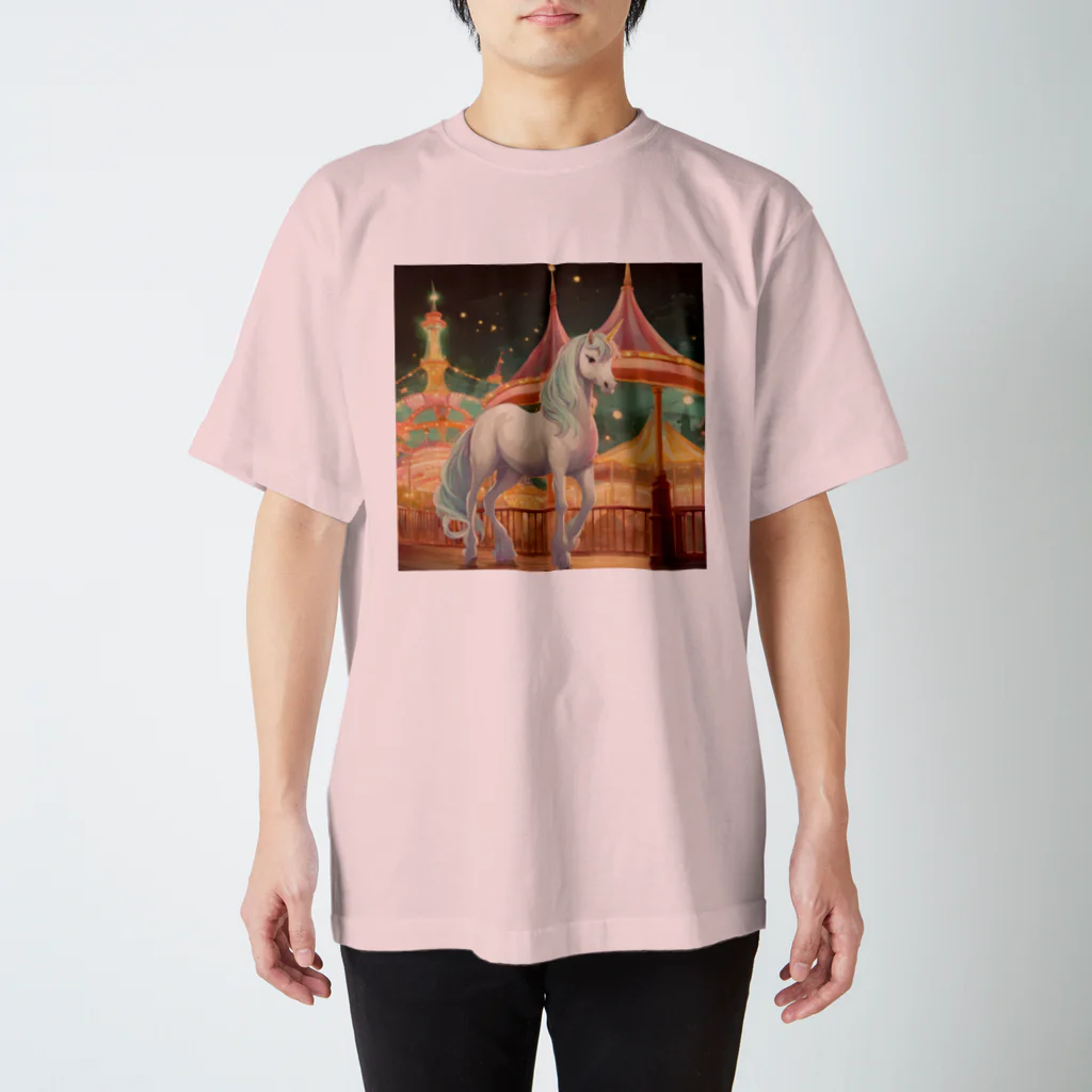 春天堂の夜の遊園地 スタンダードTシャツ