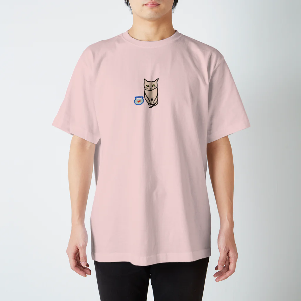 kyo375の猫と金魚 スタンダードTシャツ