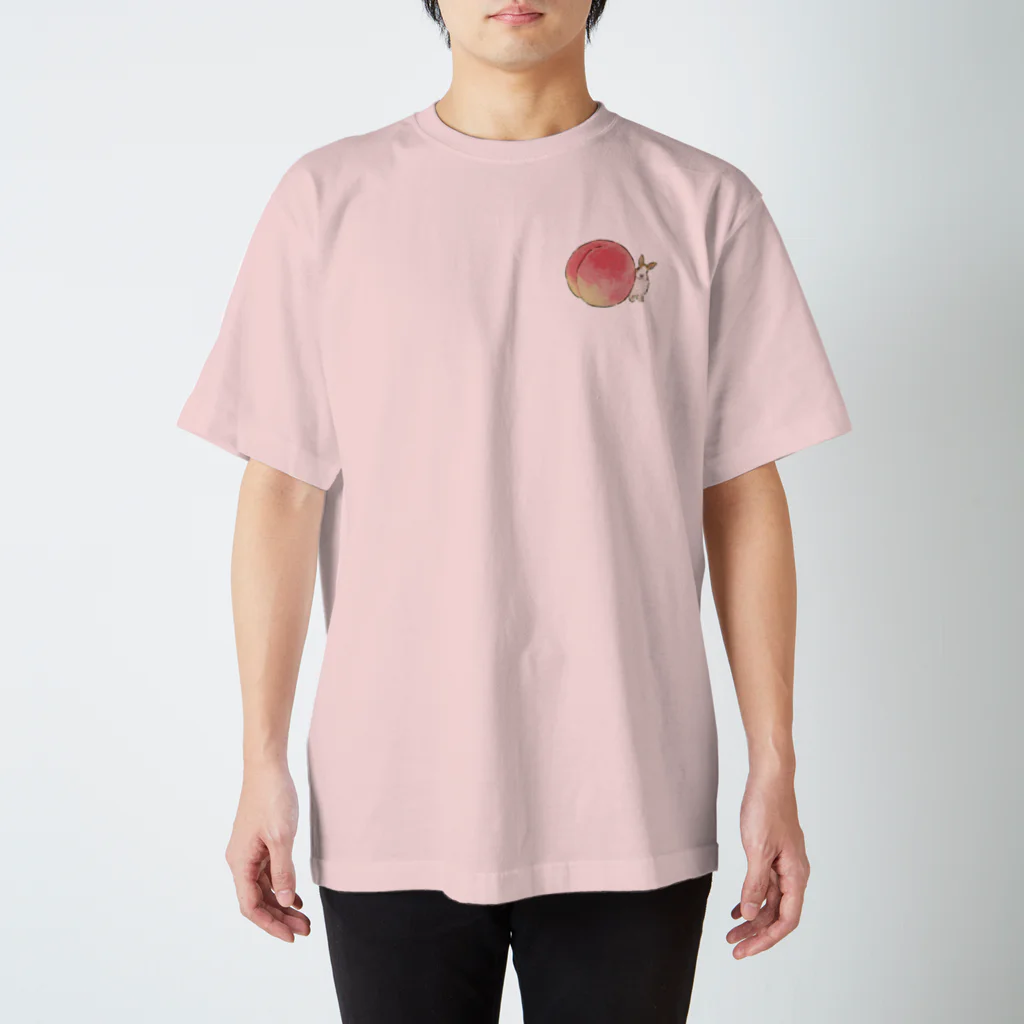 SCHINAKO'Sの桃とうさぎさん（ふわふわ） Regular Fit T-Shirt