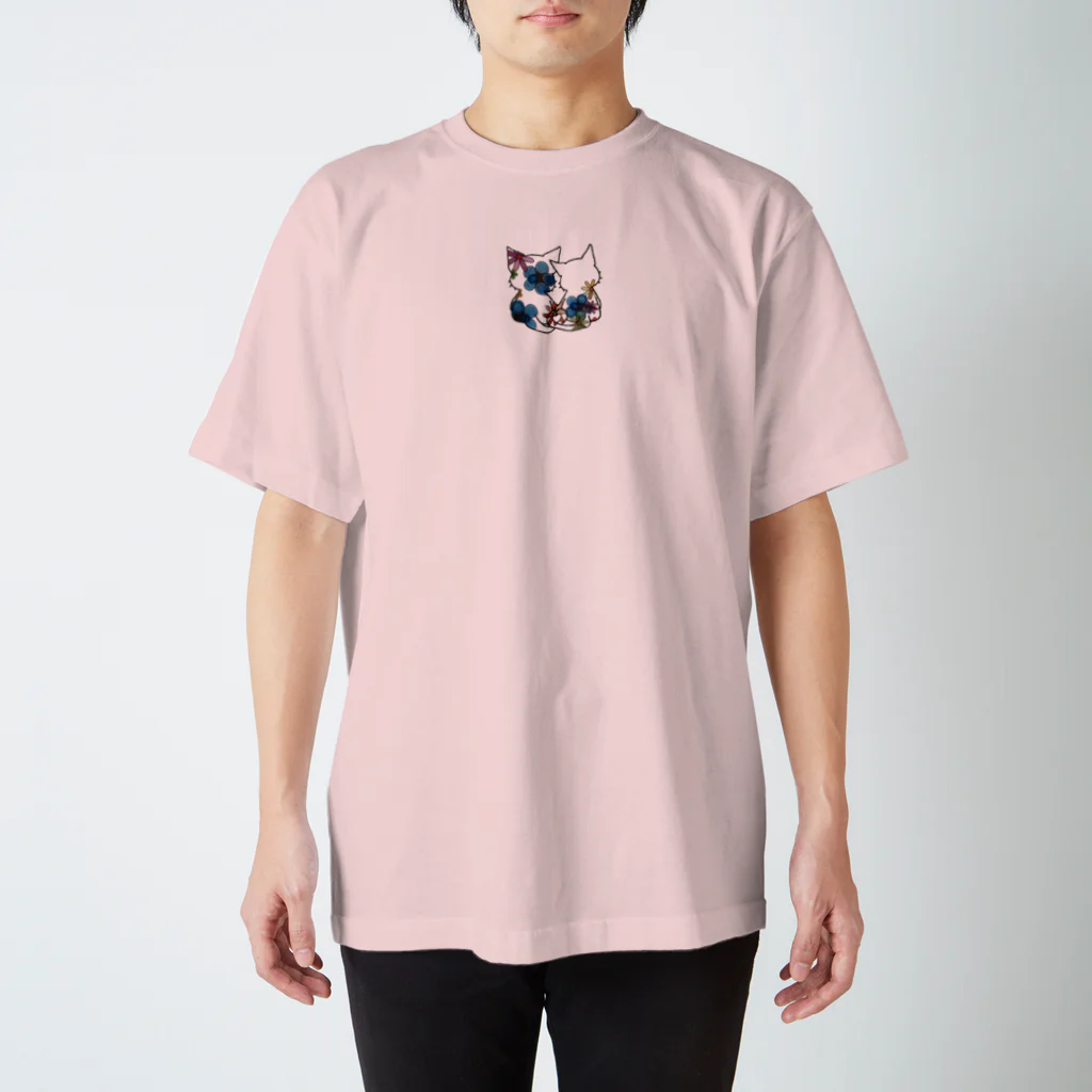 CLOVER-SHOKOのネコ＊なかよし♪　花カラフル スタンダードTシャツ