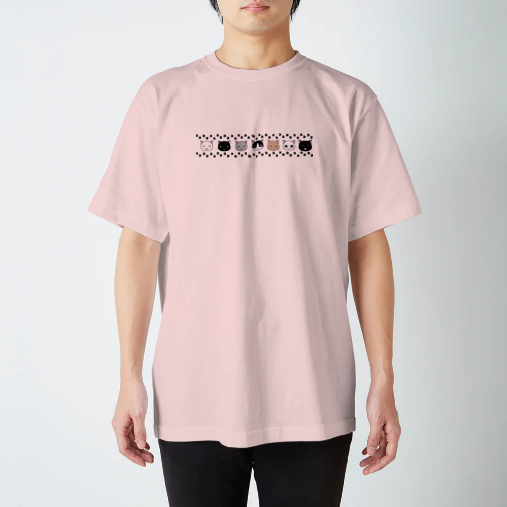虹色猫工房(クロミツ)のにゃんこボーダー Regular Fit T-Shirt