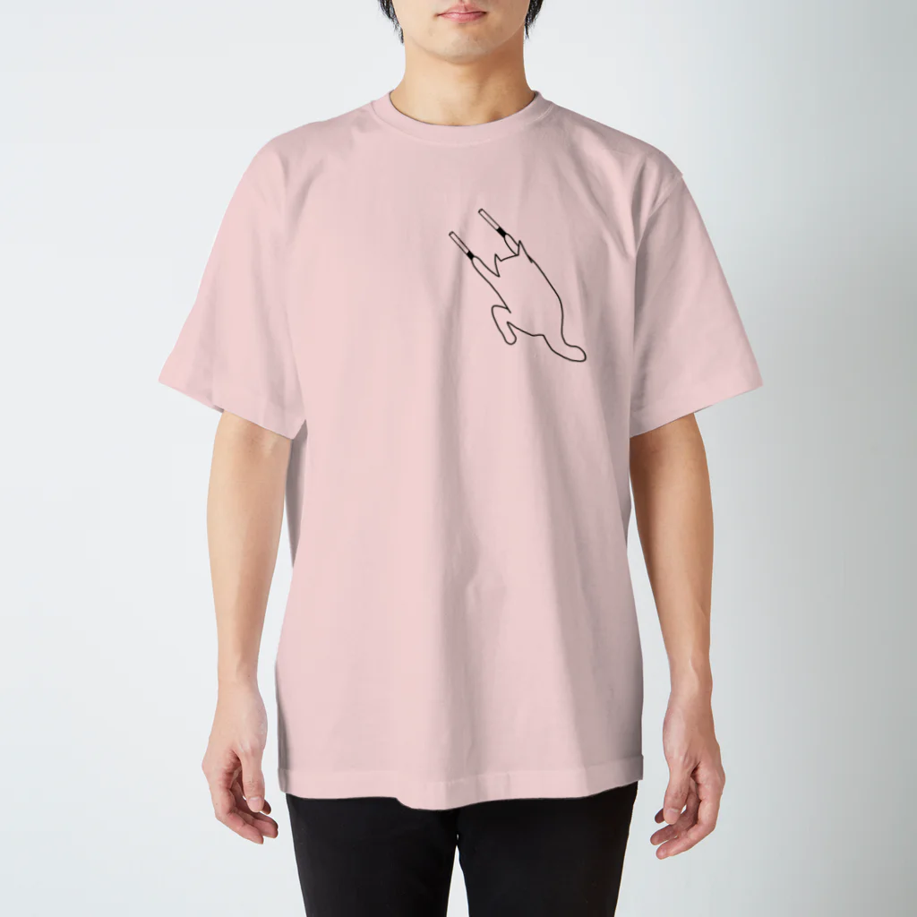 しろねこさん諸々のペンライトねこ10白 スタンダードTシャツ