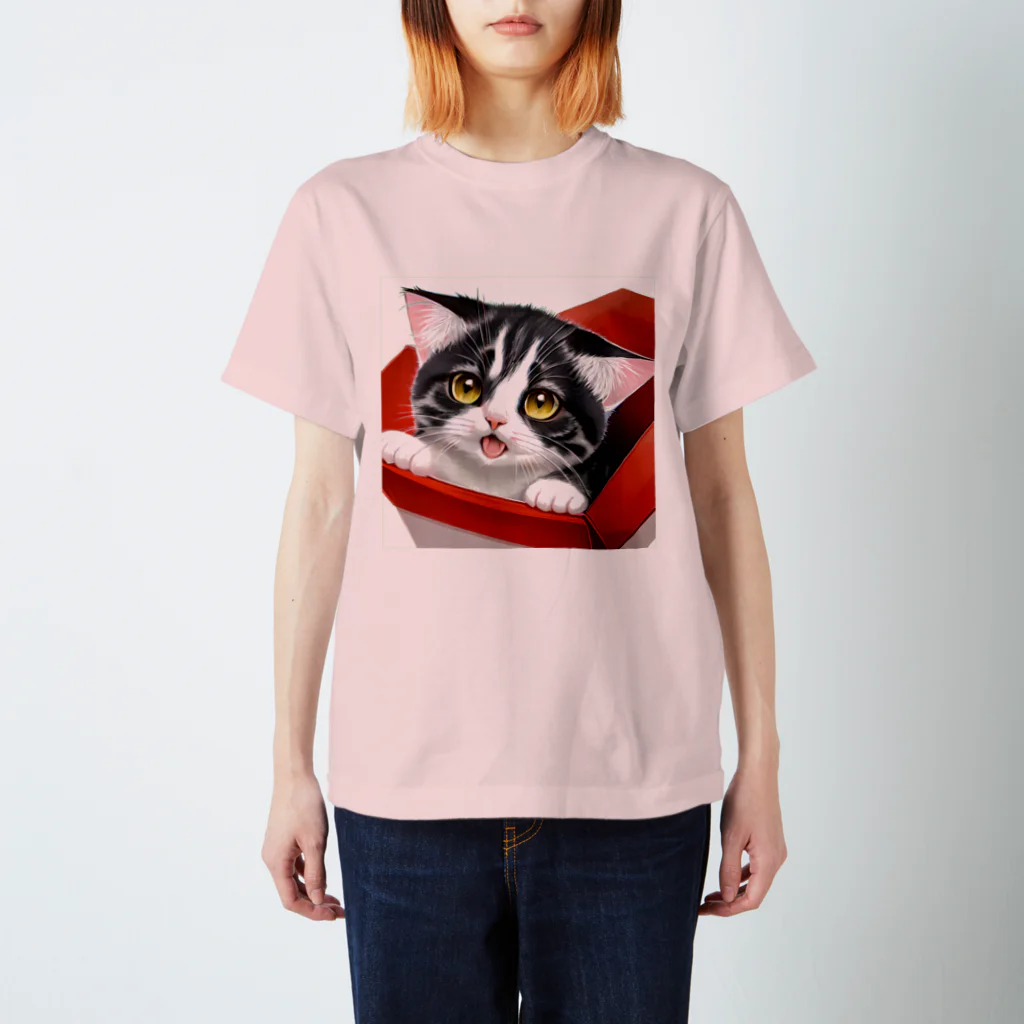 こひさま ショップ - 陽だまりの笑顔のねこのちぇっかー スタンダードTシャツ