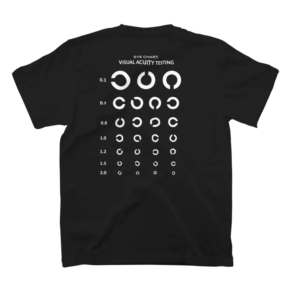 kg_shopの[☆両面] Visual Acuity Testing [ホワイト]  Regular Fit T-Shirtの裏面