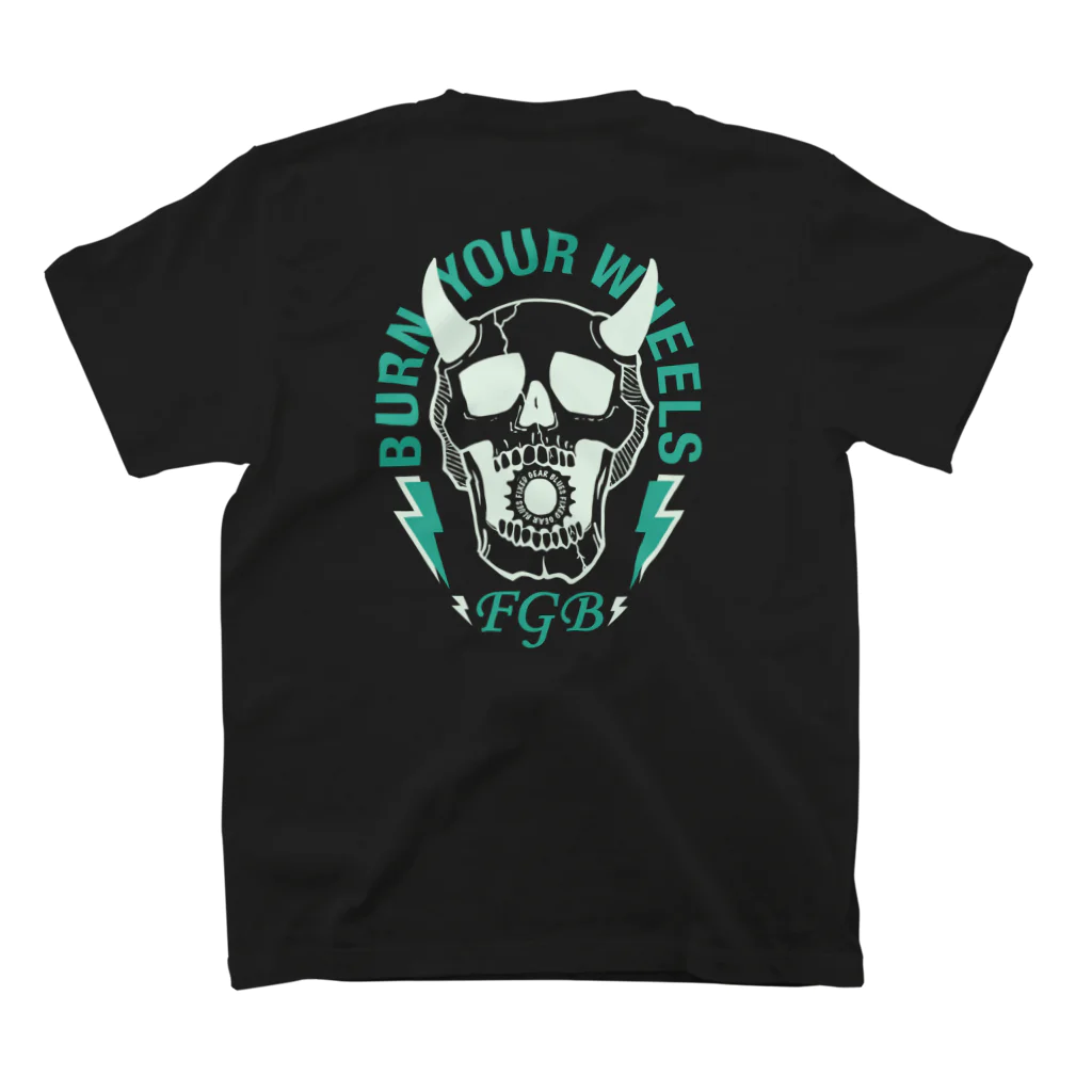 ラッキークライミングマンの FIXED GEAR BLUES / BURN YOUR WHEELS スタンダードTシャツの裏面