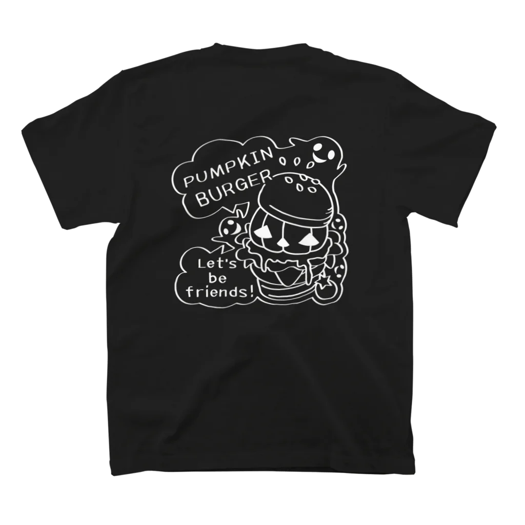 イラスト MONYAAT のバックプリント Gz かぼちゃバーガーＢ スタンダードTシャツの裏面