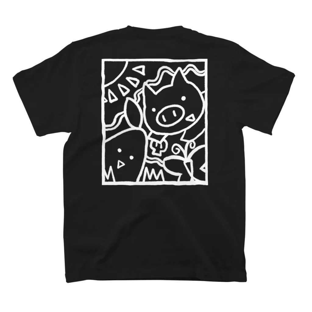 Hidden Giant'sのぶたもやしT ブラック スタンダードTシャツの裏面