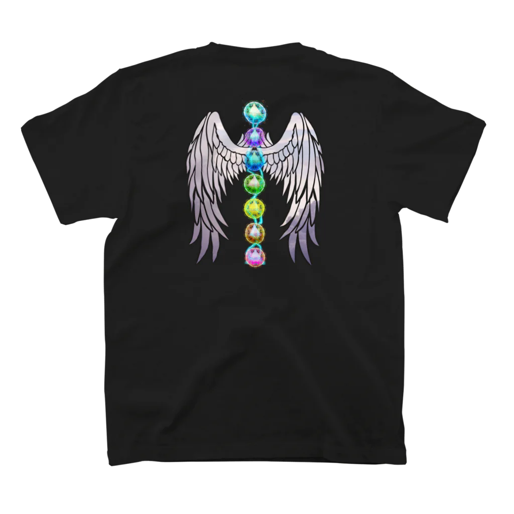 💖宇宙整体♪🌈♪こころからだチャンネル♪💖のuniversalPrincess healing rainbow Regular Fit T-Shirtの裏面