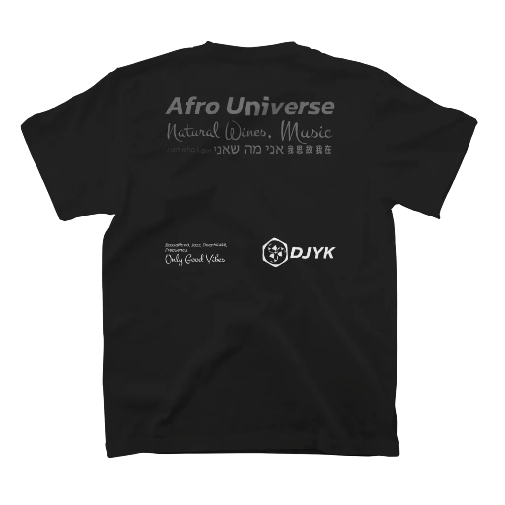 Designer YKのDJYK Afro Universe good vibes スタンダードTシャツの裏面