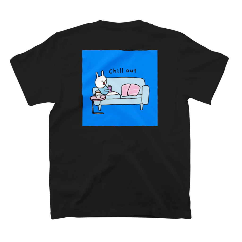 ウサギのウー by NIKUQ WORKSのchill outなウー（バックプリント） スタンダードTシャツの裏面