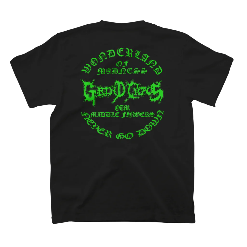 GrindChaosのGRIND CHAOS OLD ENG TEE/GREEN Regular Fit T-Shirtの裏面