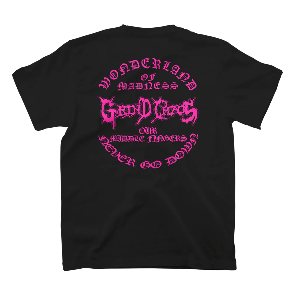 GrindChaosのGRIND CHAOS OLD ENGLISH/PINK スタンダードTシャツの裏面