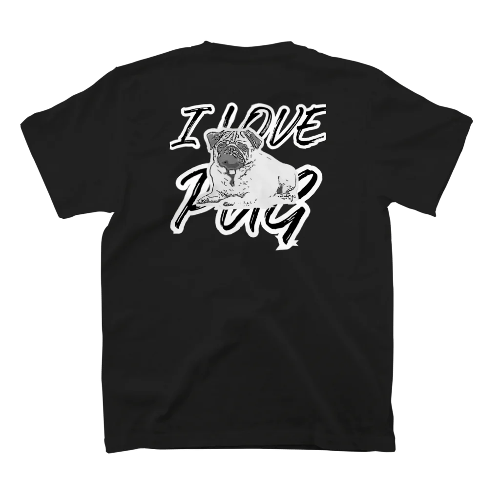 犬好きさんのためのTシャツ屋さんのI LOVE PUG Tシャツ スタンダードTシャツの裏面