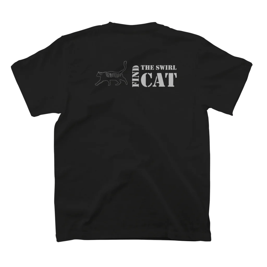 月夜のタツノオトシゴのFind the swirl cat2 Regular Fit T-Shirtの裏面