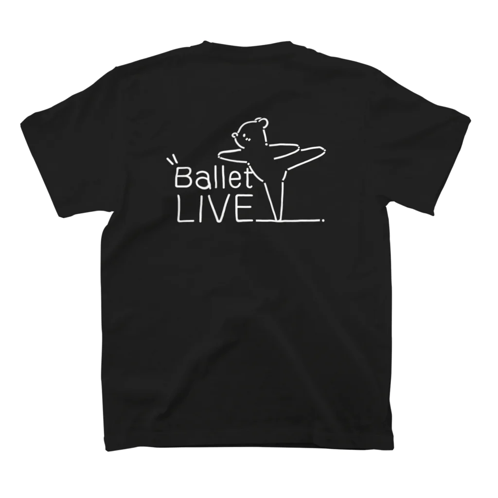 しろくまダンサーのBallet LIVE ロゴ(白) Regular Fit T-Shirtの裏面